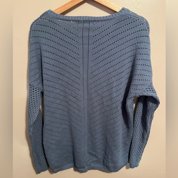 prAna Women's Parker Sweater Soft Open Knit in Dusty Skies Size Large Dolman Slv - Picture 9 of 10